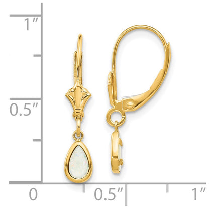 14K 6 x 4 mm Opal/Oktober Ohrringe
