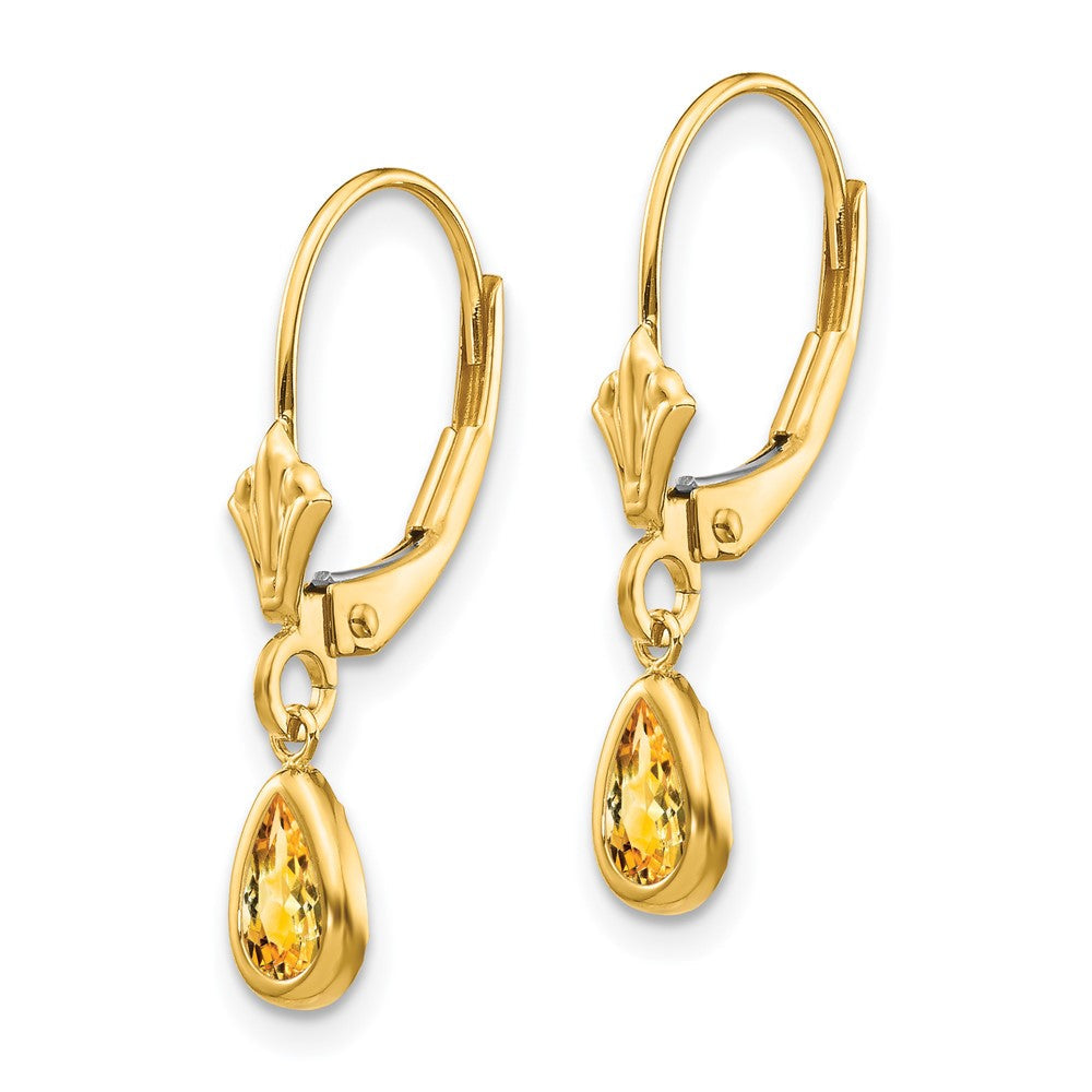 14K 6x4 mm November/Citrin Ohrringe