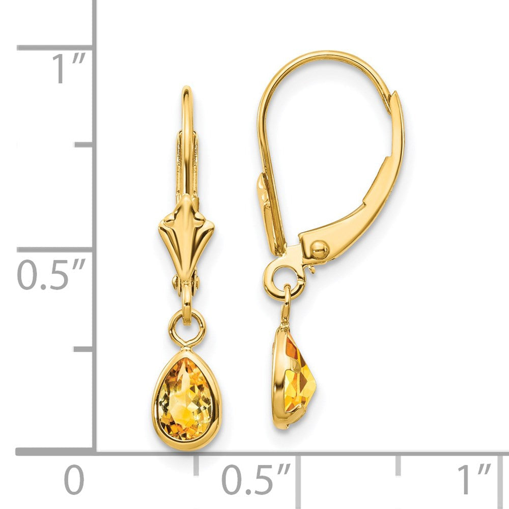 14K 6x4 mm November/Citrin Ohrringe