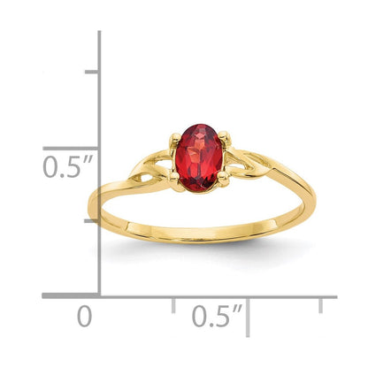 14K Gelbgold Ring mit Granat-Geburtsstein
