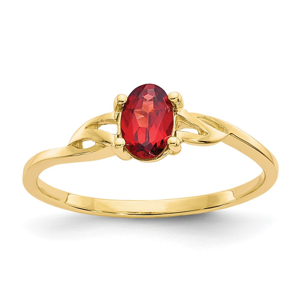 14K Gelbgold Ring mit Granat-Geburtsstein