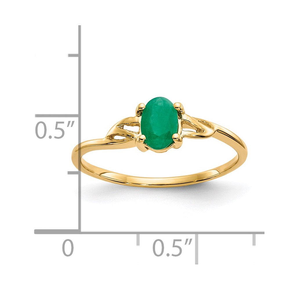 14K Gelbgold Ring mit Smaragd-Geburtsstein