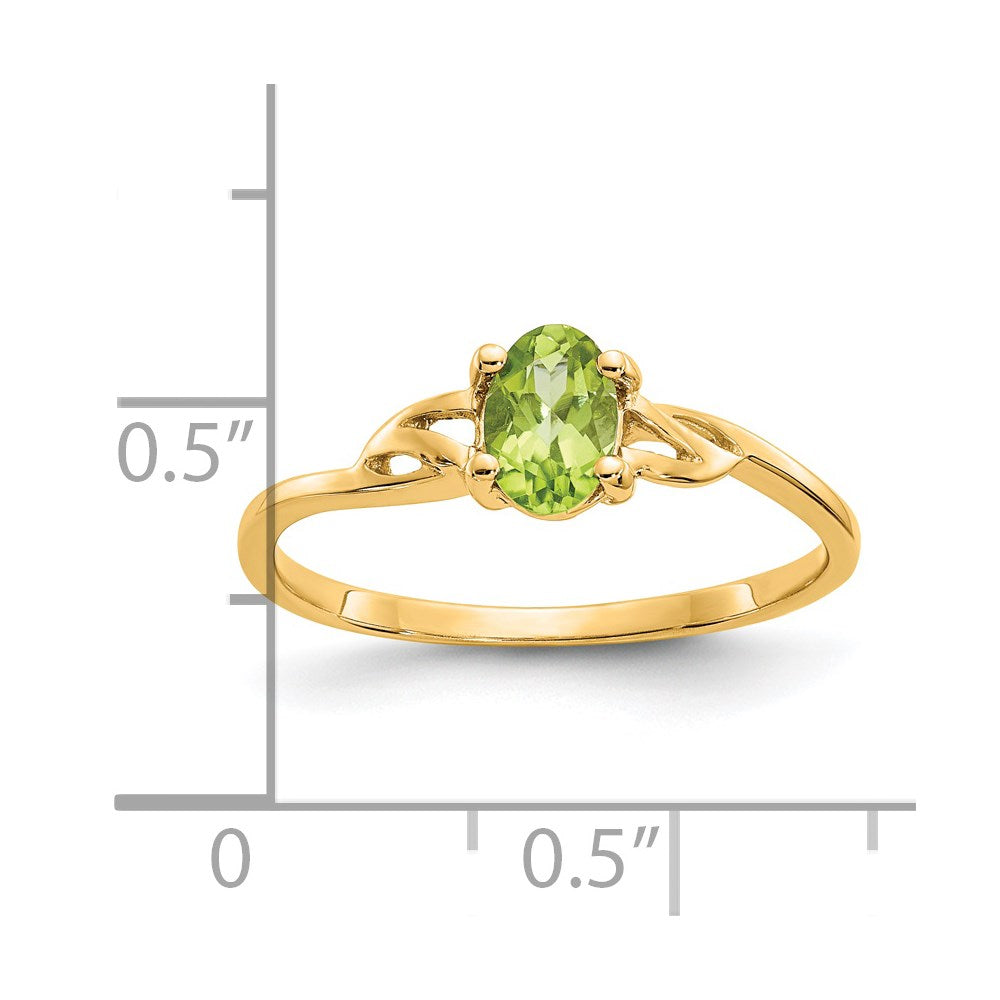 14K Gelbgold Ring mit Peridot-Geburtsstein