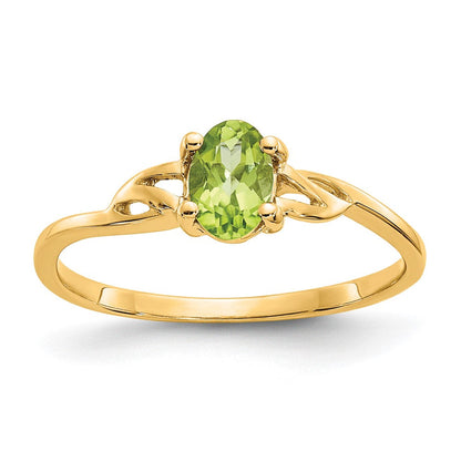 14K Gelbgold Ring mit Peridot-Geburtsstein