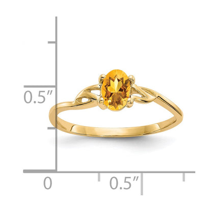 14K Gelbgold Citrin Geburtsstein-Ring