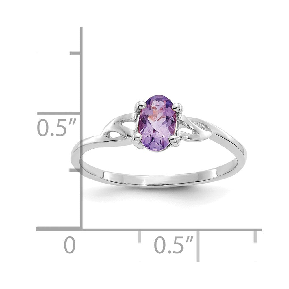 14K Weißgold Ring mit Amethyst-Geburtsstein