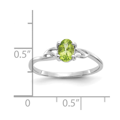14K Weißgold Ring mit Peridot-Geburtsstein