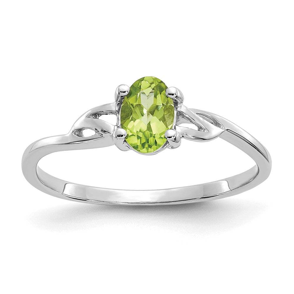 14K Weißgold Ring mit Peridot-Geburtsstein