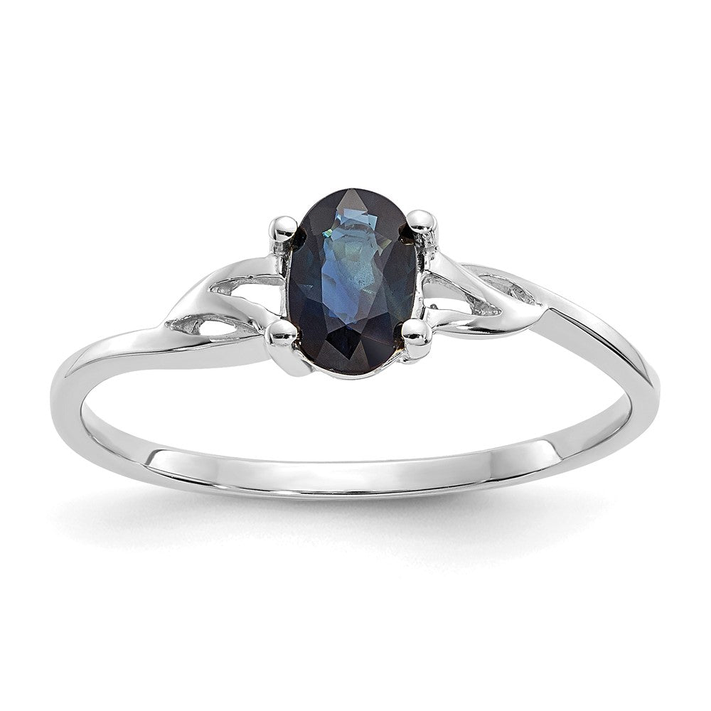 14K Weißgold Ring mit Saphir-Geburtsstein
