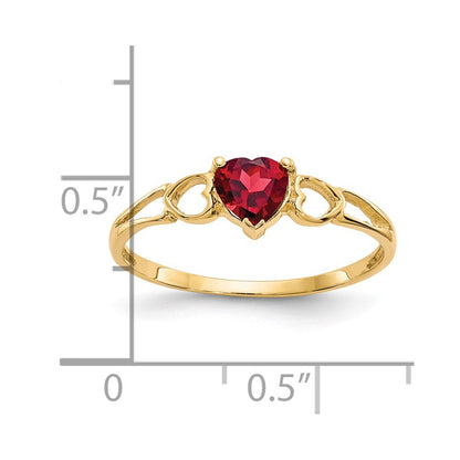 14K Gelbgold Ring mit Granat-Geburtsstein