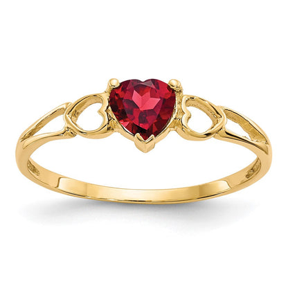 14K Gelbgold Ring mit Granat-Geburtsstein
