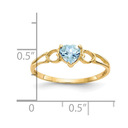 14K Gelbgold Aquamarin Geburtsstein-Ring