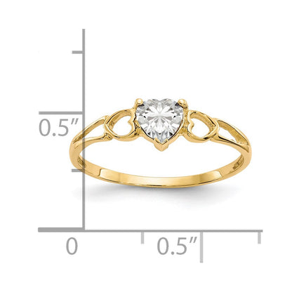 Geburtsstein-Ring aus 14K Gelbgold mit Weißtopas