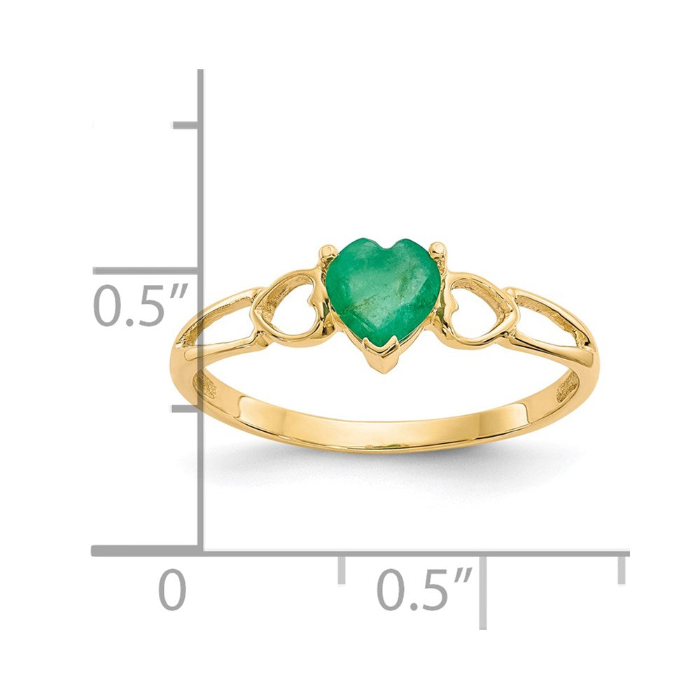 14K Gelbgold Ring mit Smaragd-Geburtsstein