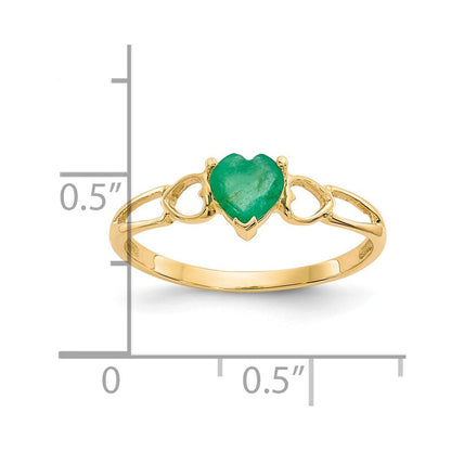 14K Gelbgold Ring mit Smaragd-Geburtsstein