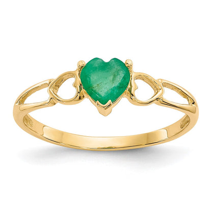 14K Gelbgold Ring mit Smaragd-Geburtsstein