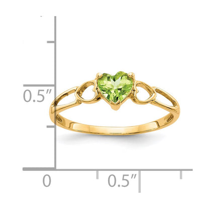 14K Gelbgold Peridot Geburtsstein-Ring