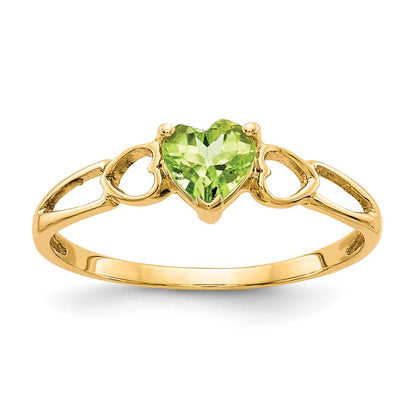14K Gelbgold Peridot Geburtsstein-Ring