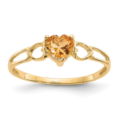 14K Gelbgold Ring mit Citrin-Geburtsstein
