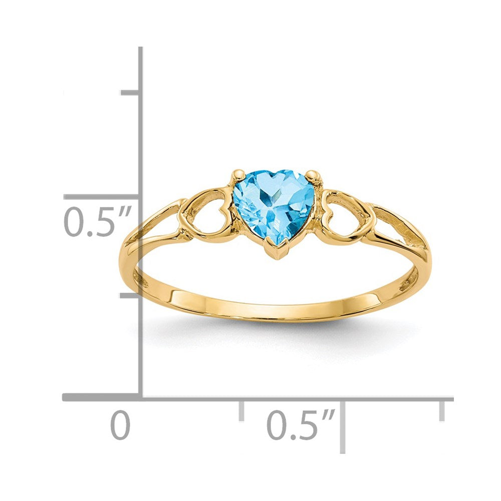 14K Gelbgold Ring mit blauem Topas-Geburtsstein