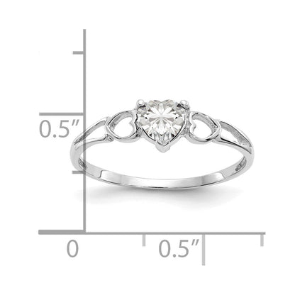 14K Weißgold Ring mit Topas-Geburtsstein
