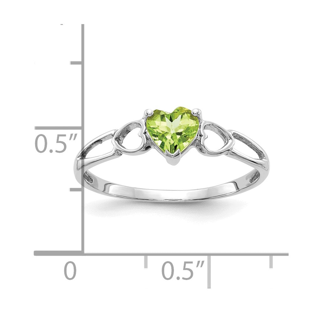 14K Weißgold Peridot Geburtsstein Ring