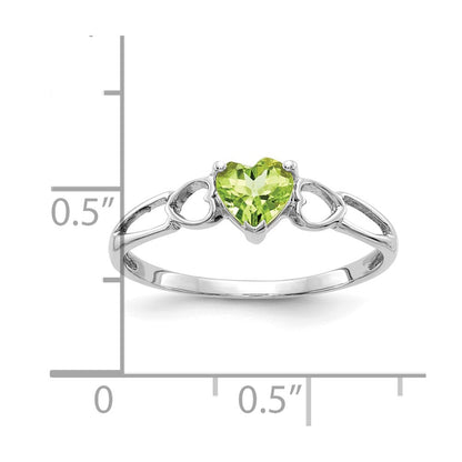 14K Weißgold Peridot Geburtsstein Ring
