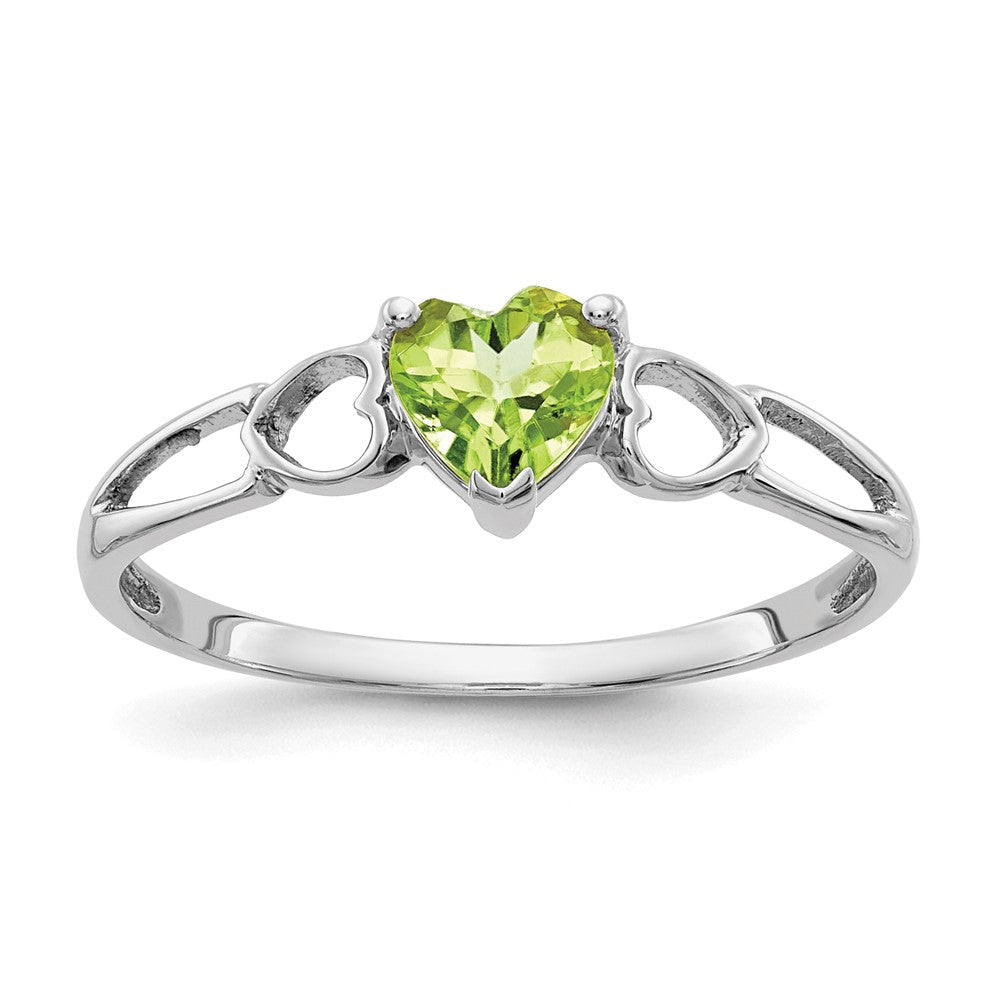 14K Weißgold Peridot Geburtsstein Ring
