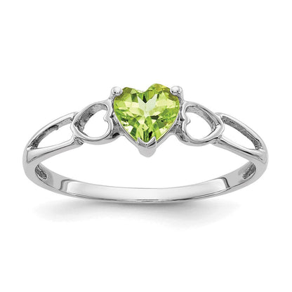 14K Weißgold Peridot Geburtsstein Ring