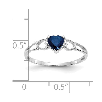 14K Weißgold Ring mit Saphir-Geburtsstein