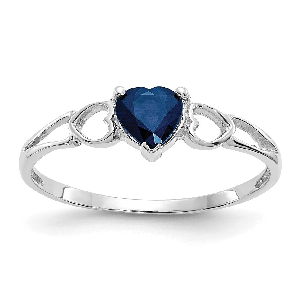 14K Weißgold Ring mit Saphir-Geburtsstein
