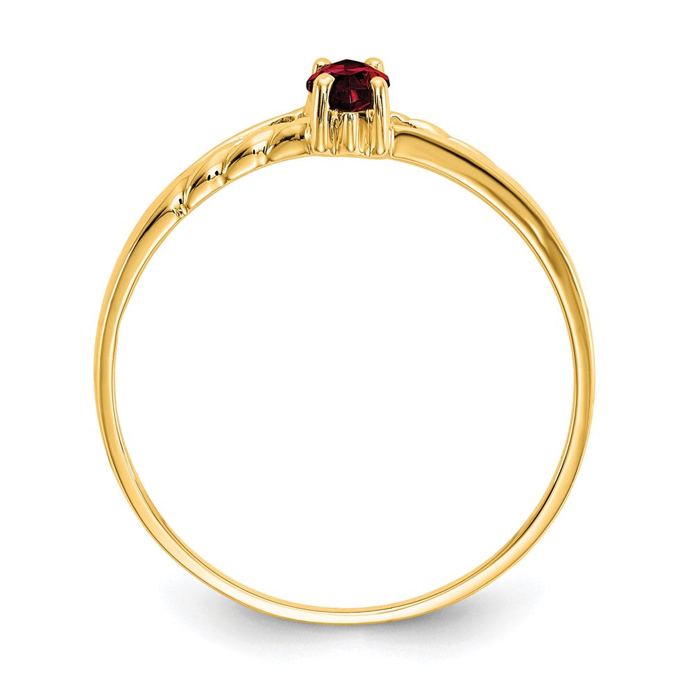 14K Gelbgold Ring mit Granat-Geburtsstein