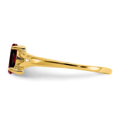 14K Gelbgold Ring mit Granat-Geburtsstein