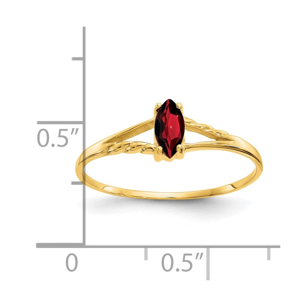 14K Gelbgold Ring mit Granat-Geburtsstein