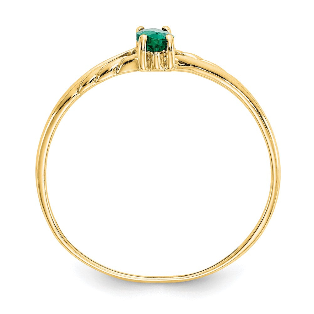 14K Gelbgold Ring mit Smaragd-Geburtsstein