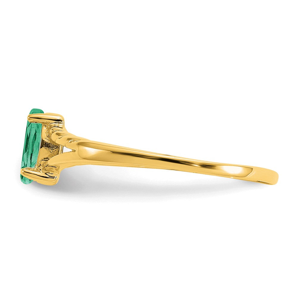 14K Gelbgold Ring mit Smaragd-Geburtsstein