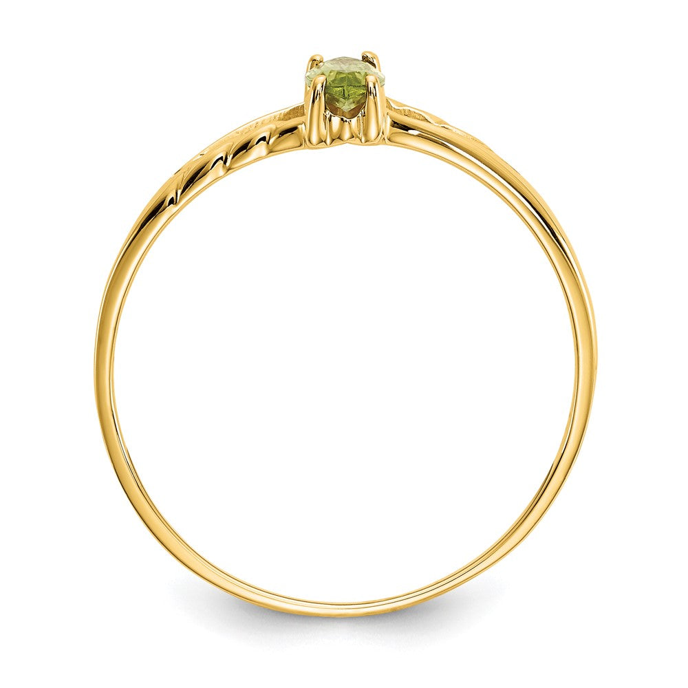 14K Gelbgold Ring mit Peridot-Geburtsstein