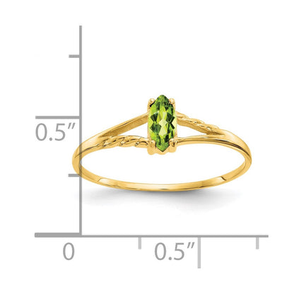 14K Gelbgold Ring mit Peridot-Geburtsstein