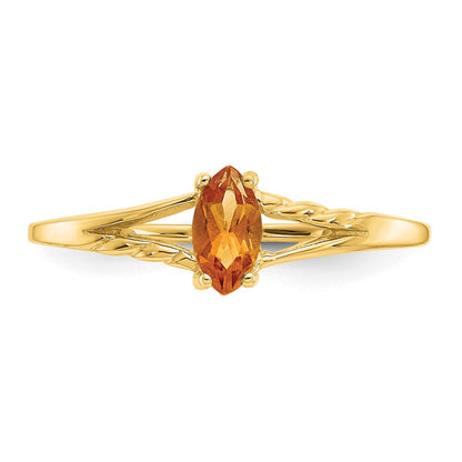 14K Gelbgold Citrin-Geburtsstein-Ring