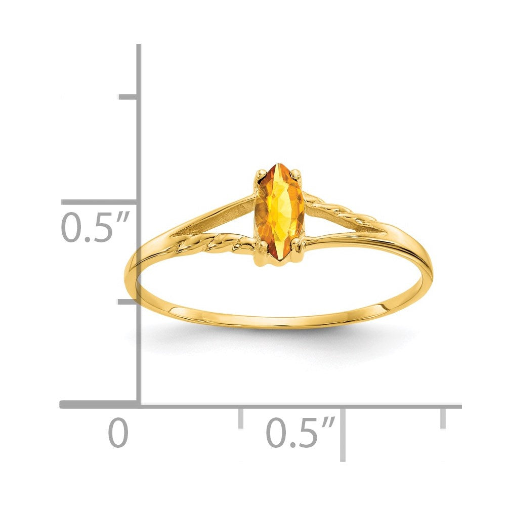 14K Gelbgold Citrin-Geburtsstein-Ring