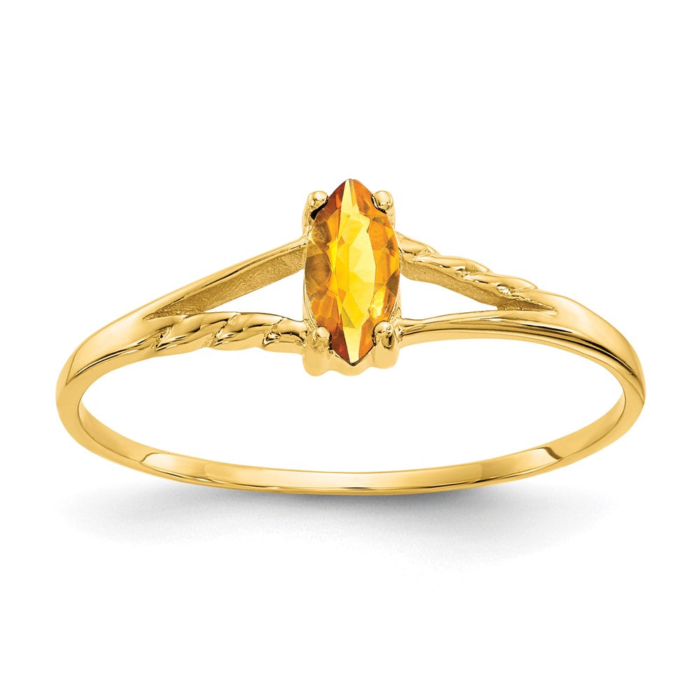 14K Gelbgold Citrin-Geburtsstein-Ring