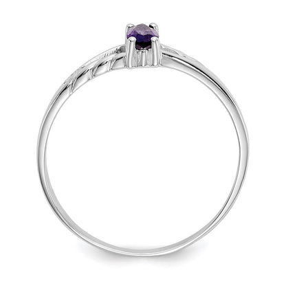 14K Weißgold Ring mit Amethyst-Geburtsstein