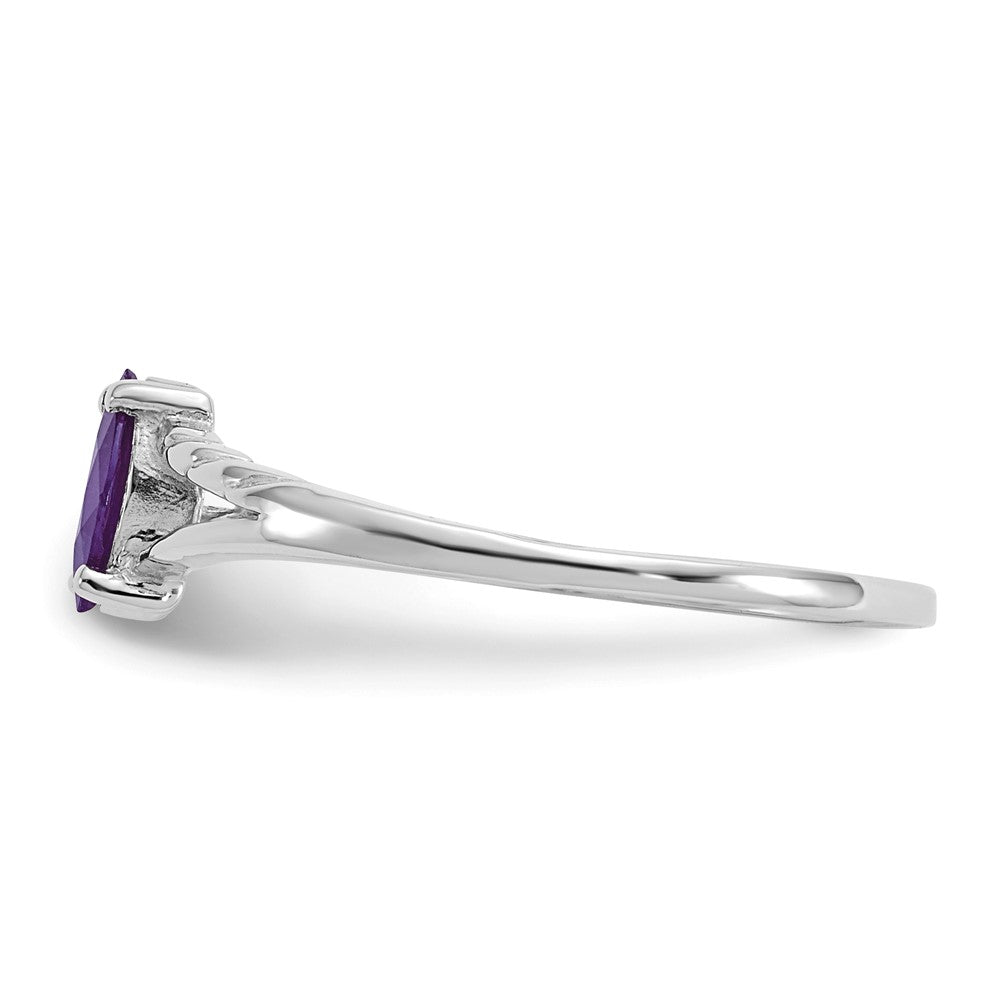 14K Weißgold Ring mit Amethyst-Geburtsstein