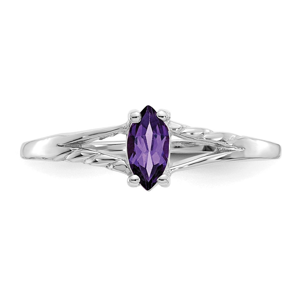 14K Weißgold Ring mit Amethyst-Geburtsstein