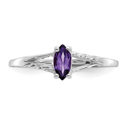 14K Weißgold Ring mit Amethyst-Geburtsstein
