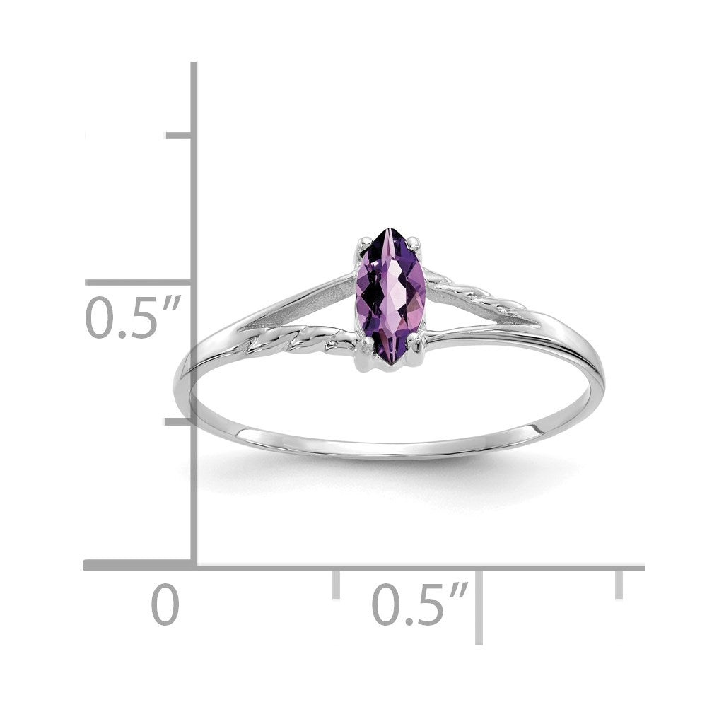 14K Weißgold Ring mit Amethyst-Geburtsstein