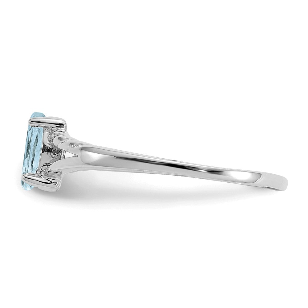 14K Weißgold Ring mit Aquamarin-Geburtsstein