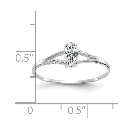 14K Weißgold Ring mit Topas-Geburtsstein