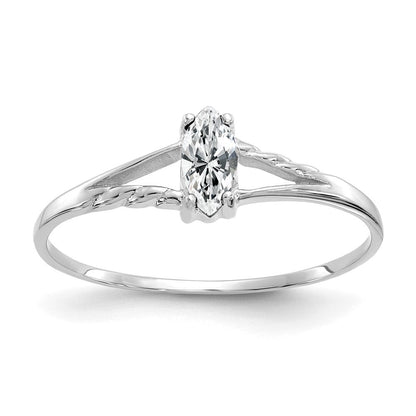 14K Weißgold Ring mit Topas-Geburtsstein
