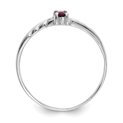 14K Weißgold Ring mit Rubin-Geburtsstein